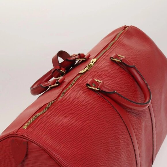 LOUIS VUITTON Epi Keepall 55 Boston Bag Red M42957 LV Auth 132721 - Picture 7 of 16